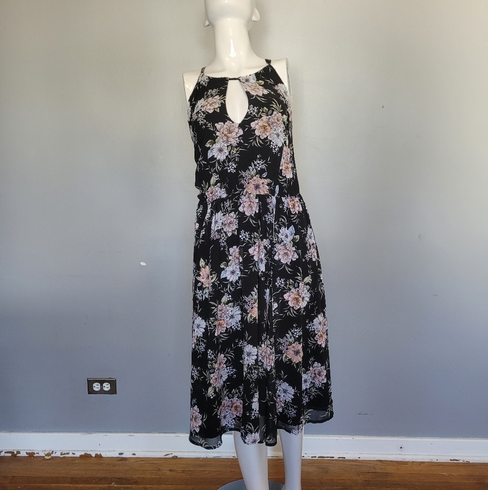 Torrid Black Floral Chiffon Print Mini Dress, BNWT, Size 1X - Picture 2 of 8